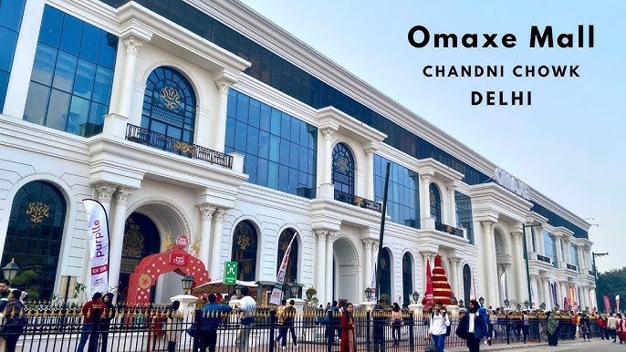 Front view of Omaxe Chowk – Delhi’s largest commercial and retail development in Chandni Chowk